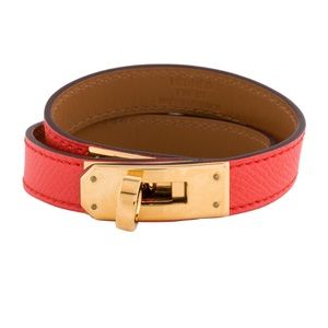 🔥 24 MAKE ME AN OFFER SALE🔥 Hermes Kelly Double Tour Leather Bracelet (AUTH)